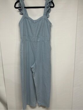 Baltic Born Light Blue Ruffle Strap Jumpsuit